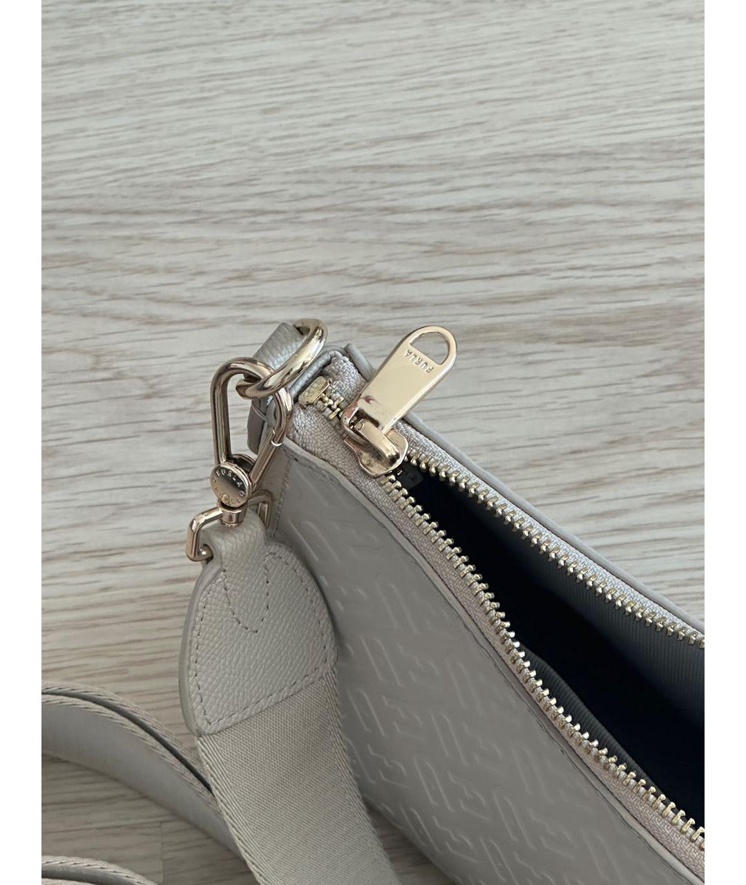 FURLA Бежевая кожаная сумка через плечо, фото 5