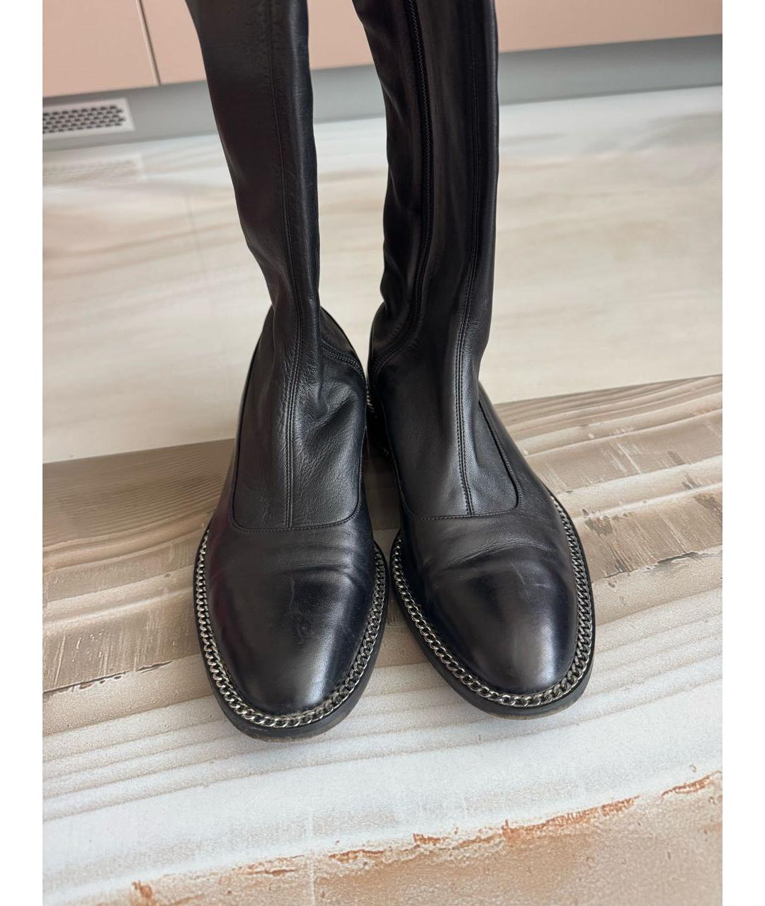 GIVENCHY Черные кожаные ботфорты, фото 2