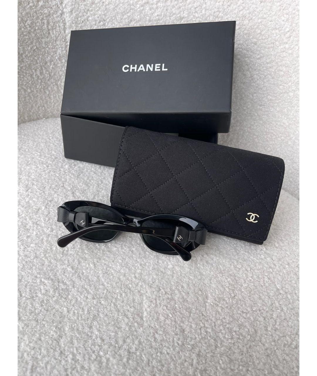 CHANEL Черные пластиковые солнцезащитные очки, фото 2