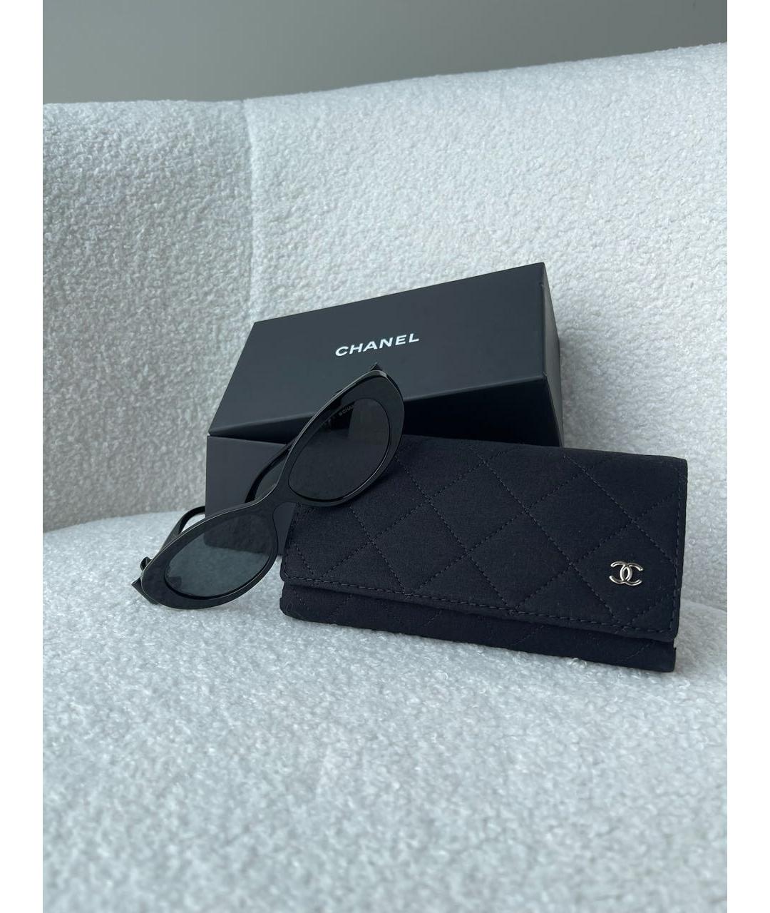 CHANEL Черные пластиковые солнцезащитные очки, фото 3