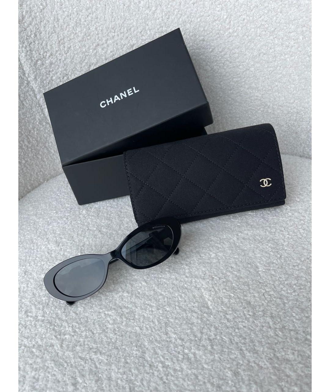 CHANEL Черные пластиковые солнцезащитные очки, фото 7