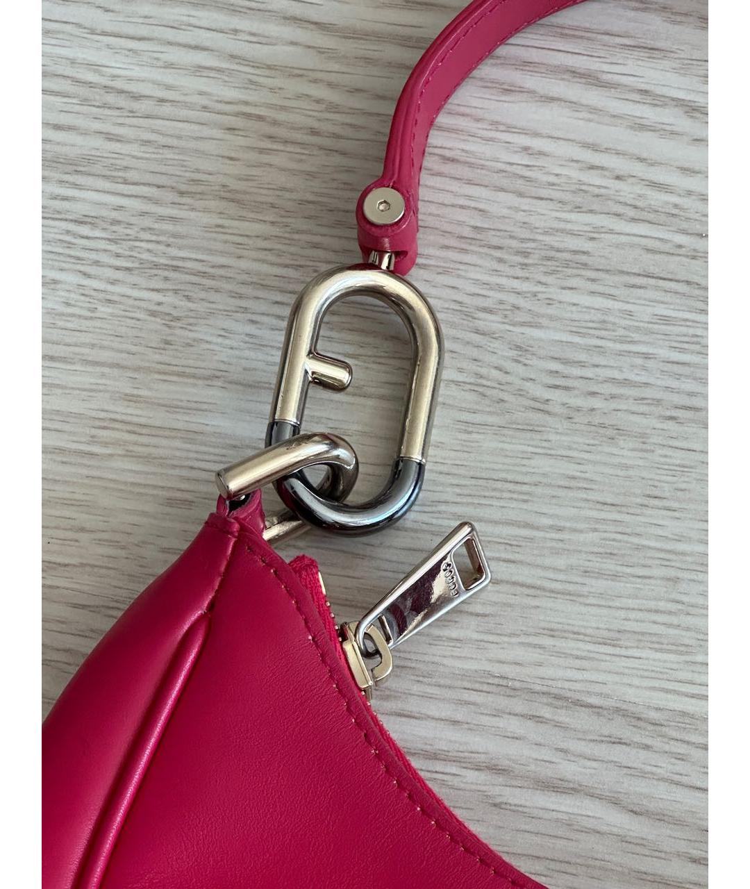 FURLA Розовая кожаная сумка с короткими ручками, фото 5