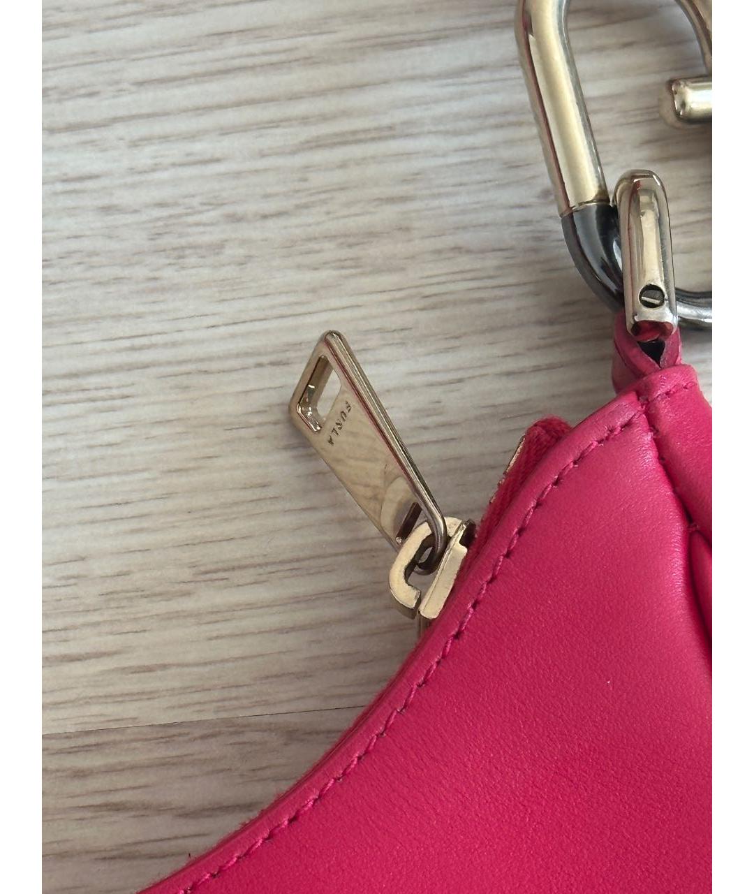 FURLA Розовая кожаная сумка с короткими ручками, фото 6
