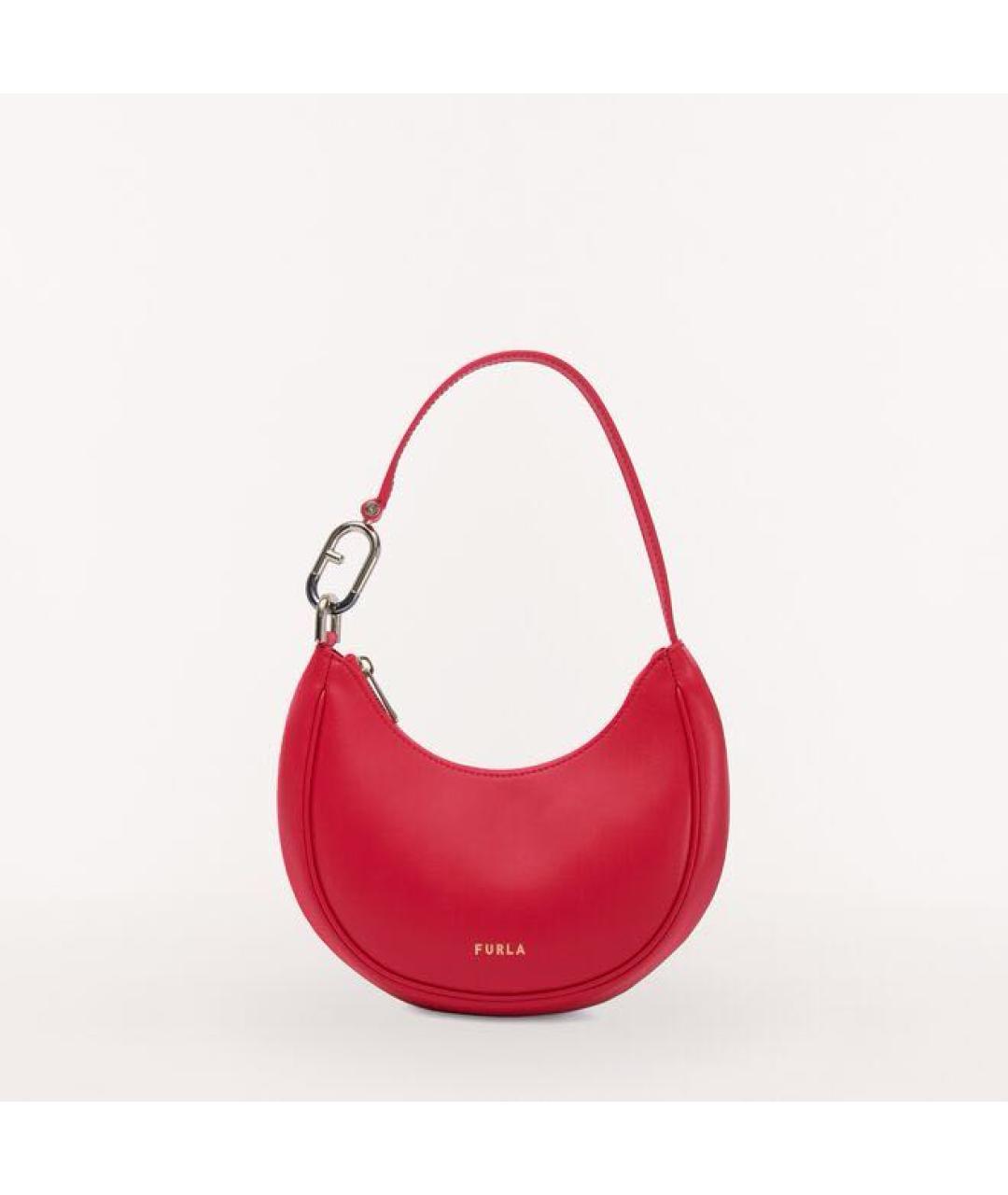 FURLA Розовая кожаная сумка с короткими ручками, фото 4