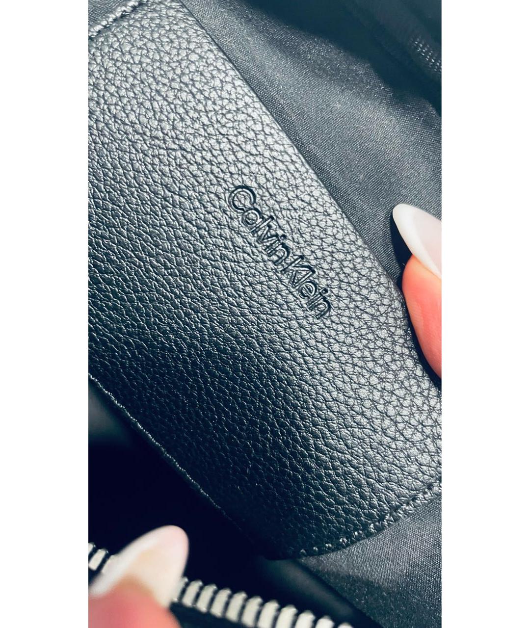 CALVIN KLEIN Черная сумка через плечо из искусственной кожи, фото 7