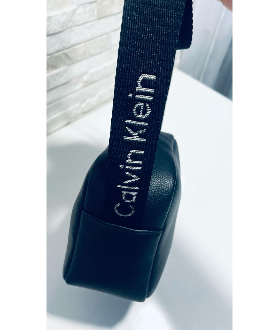 CALVIN KLEIN Черная сумка через плечо из искусственной кожи, фото 8