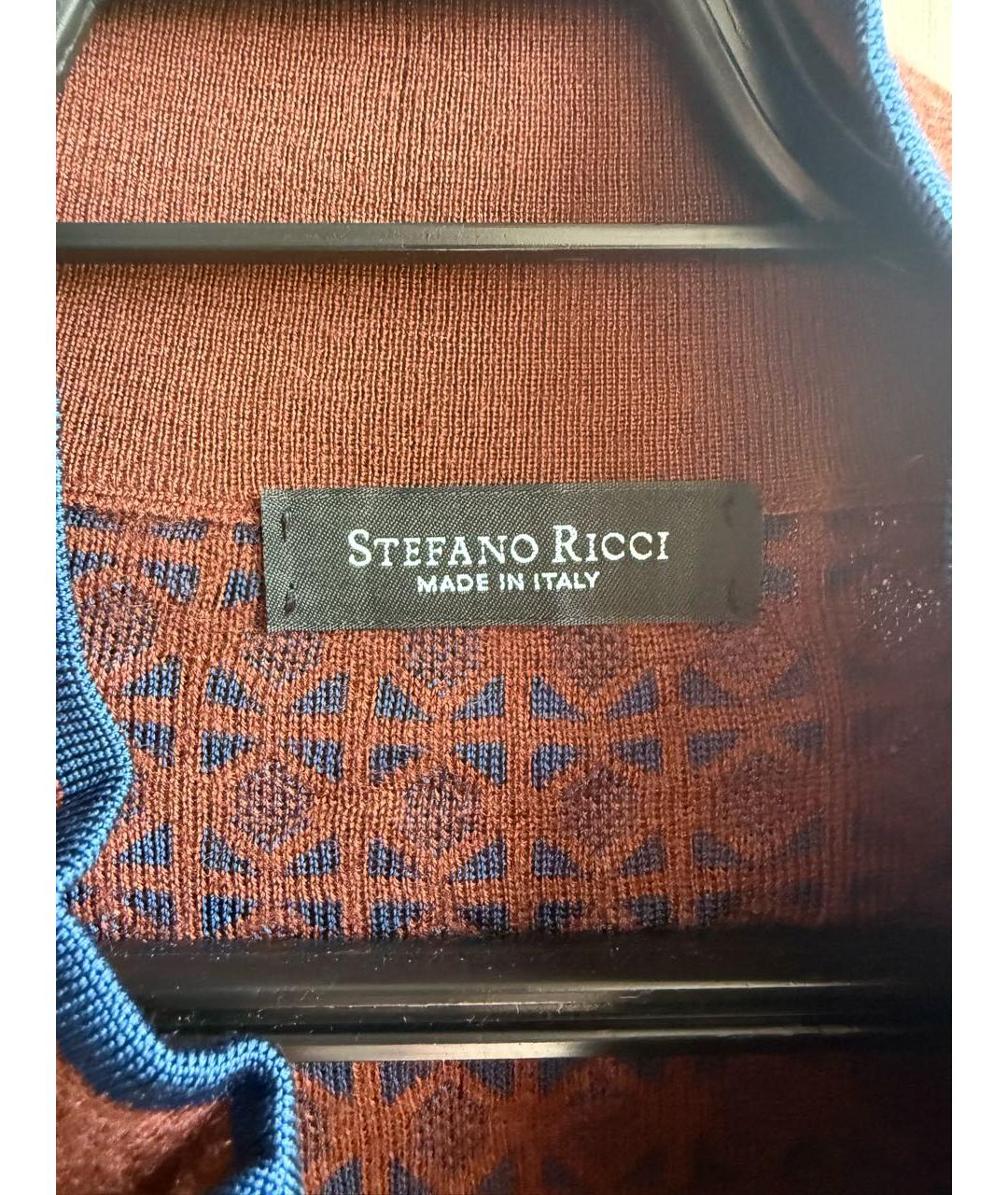 STEFANO RICCI Мульти хлопко-шерстяное поло с длинным рукавом, фото 5