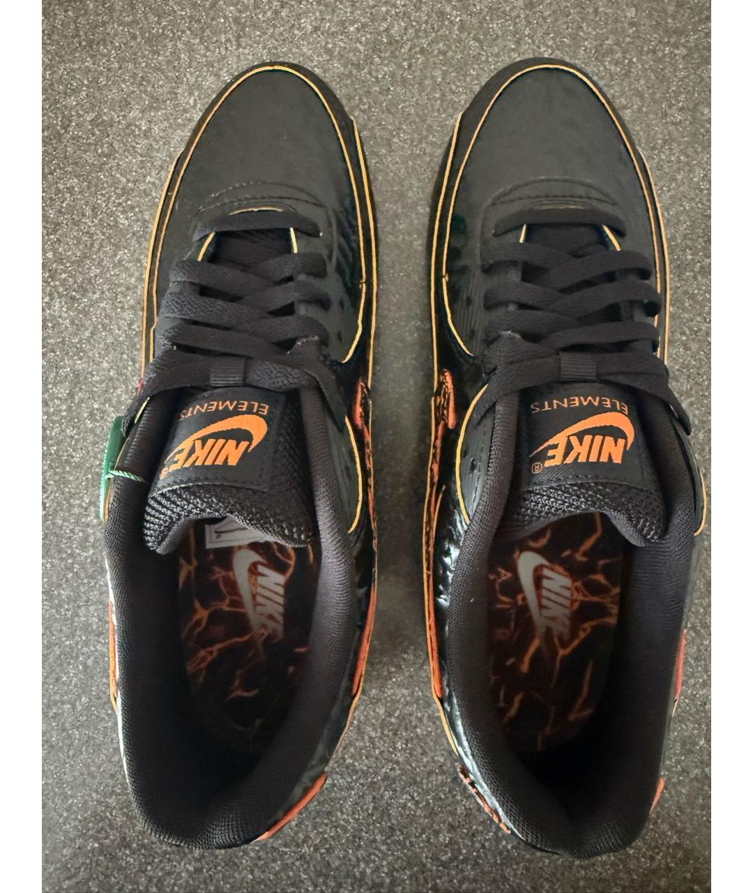 NIKE Черные кожаные низкие кроссовки / кеды, фото 3
