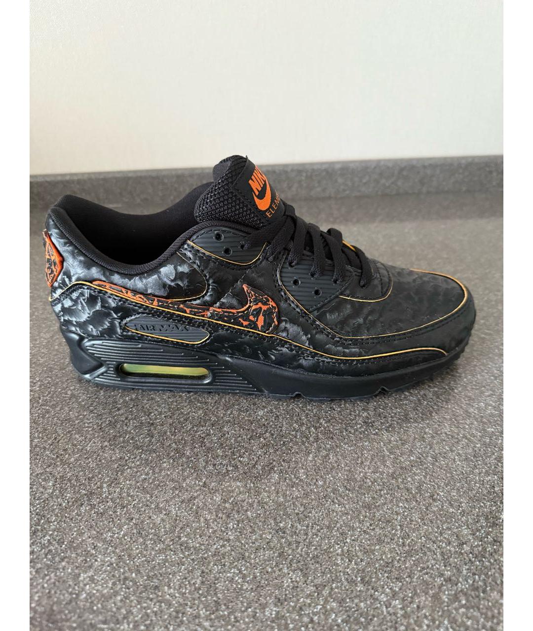 NIKE Черные кожаные низкие кроссовки / кеды, фото 7