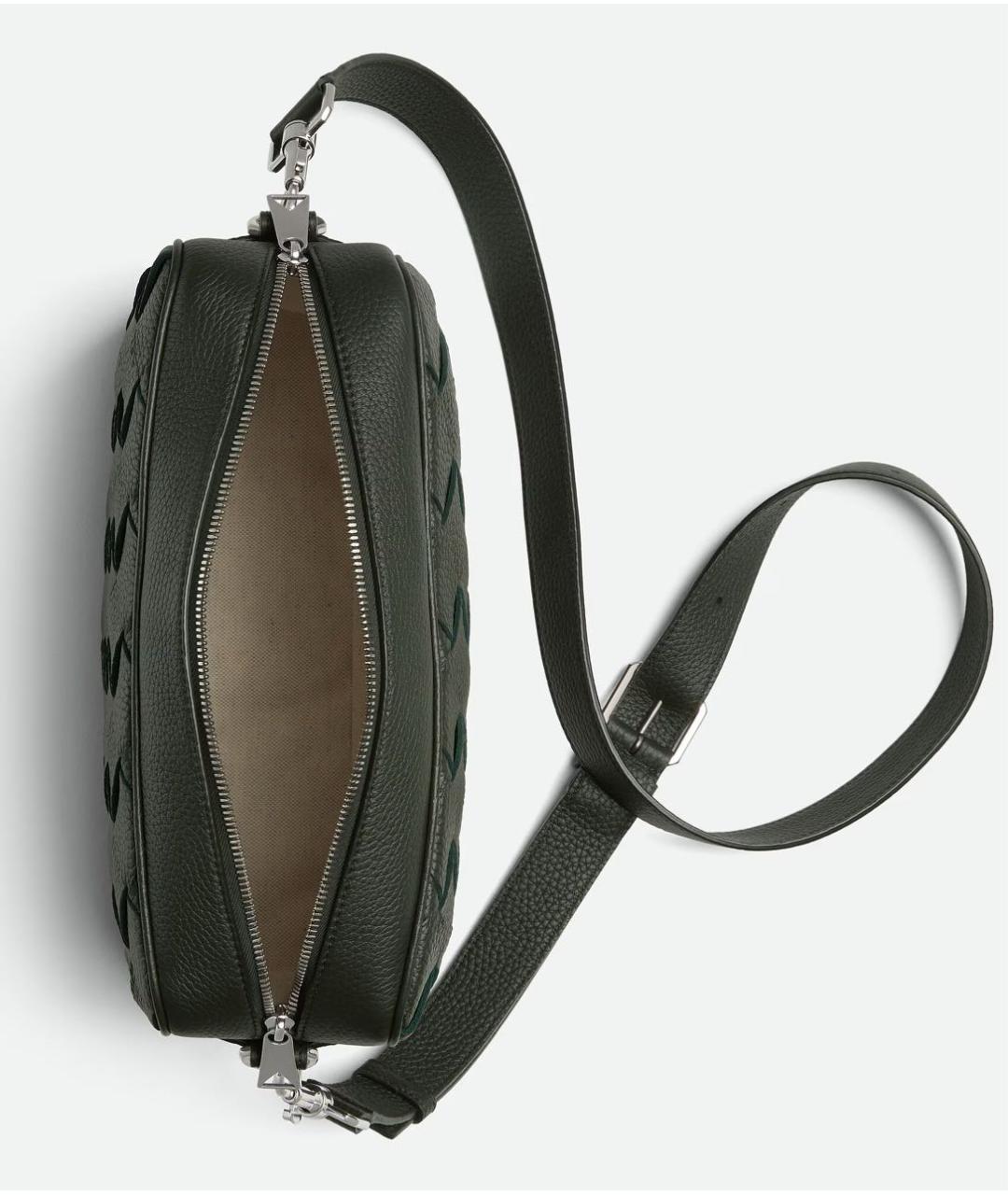BOTTEGA VENETA Зеленая кожаная сумка на плечо, фото 3