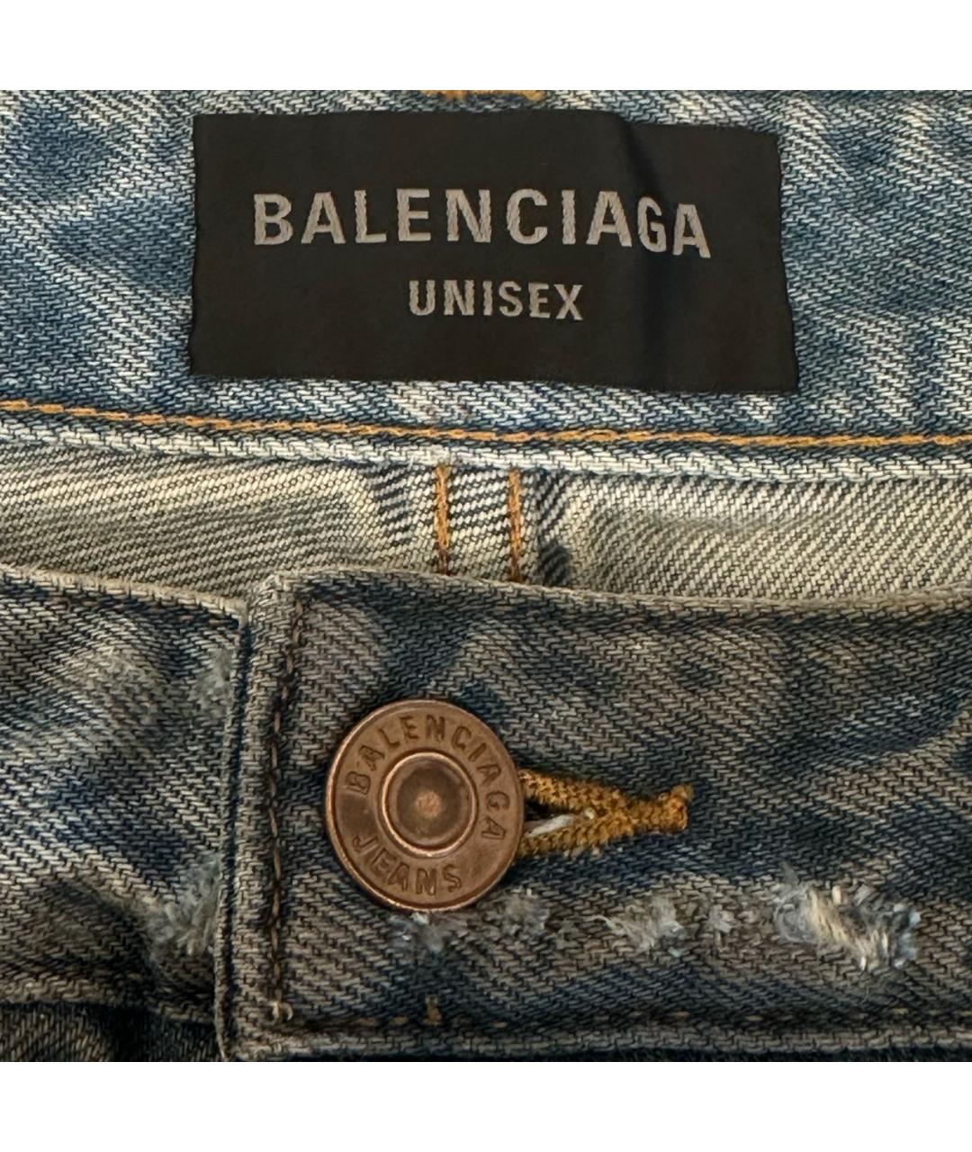 BALENCIAGA Темно-синие хлопковые прямые джинсы, фото 3