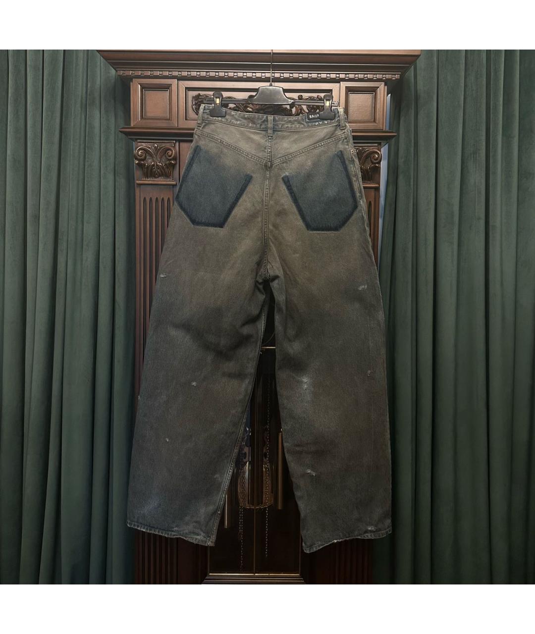 BALENCIAGA Темно-синие хлопковые прямые джинсы, фото 2
