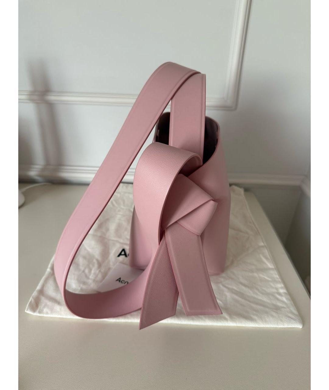 ACNE STUDIOS Розовая кожаная сумка через плечо, фото 2