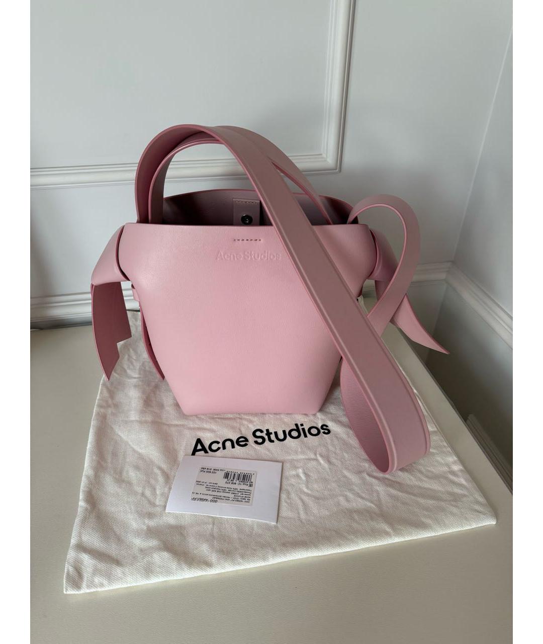 ACNE STUDIOS Розовая кожаная сумка через плечо, фото 4