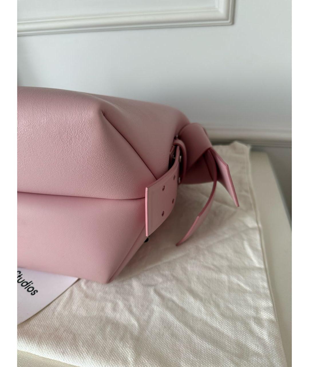 ACNE STUDIOS Розовая кожаная сумка через плечо, фото 3
