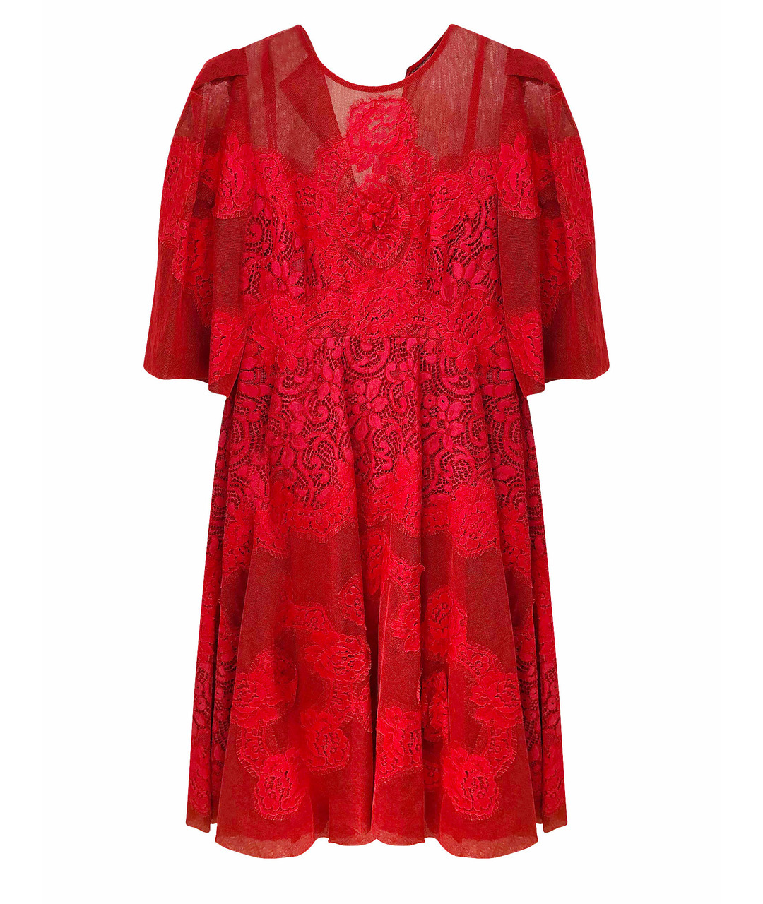 DOLCE&GABBANA Красное хлопко-эластановое коктейльное платье, фото 1