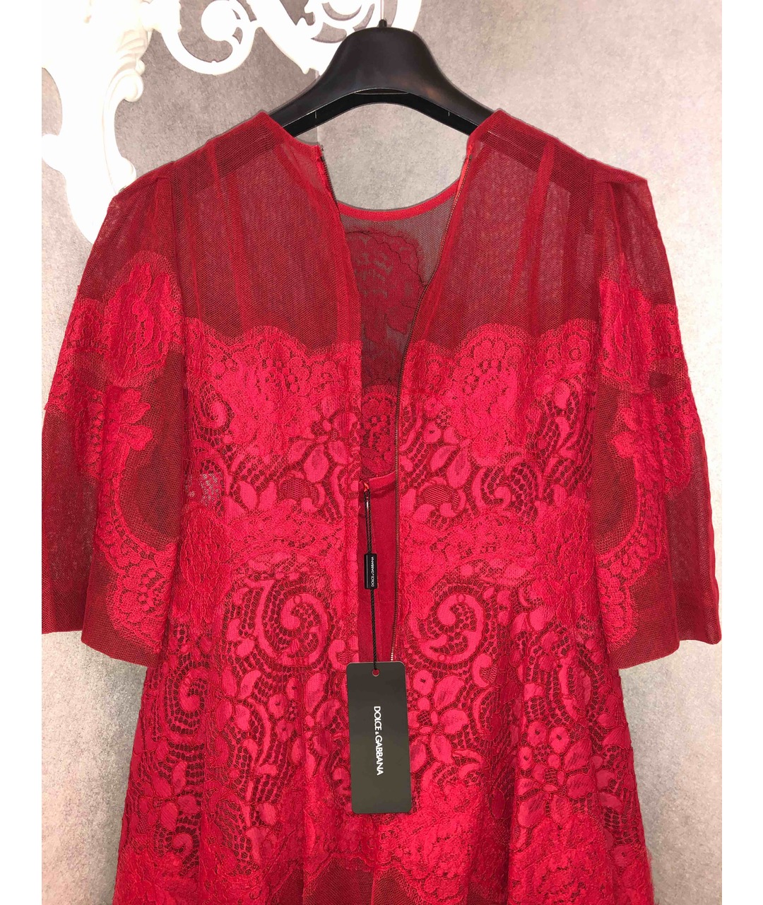 DOLCE&GABBANA Красное хлопко-эластановое коктейльное платье, фото 3