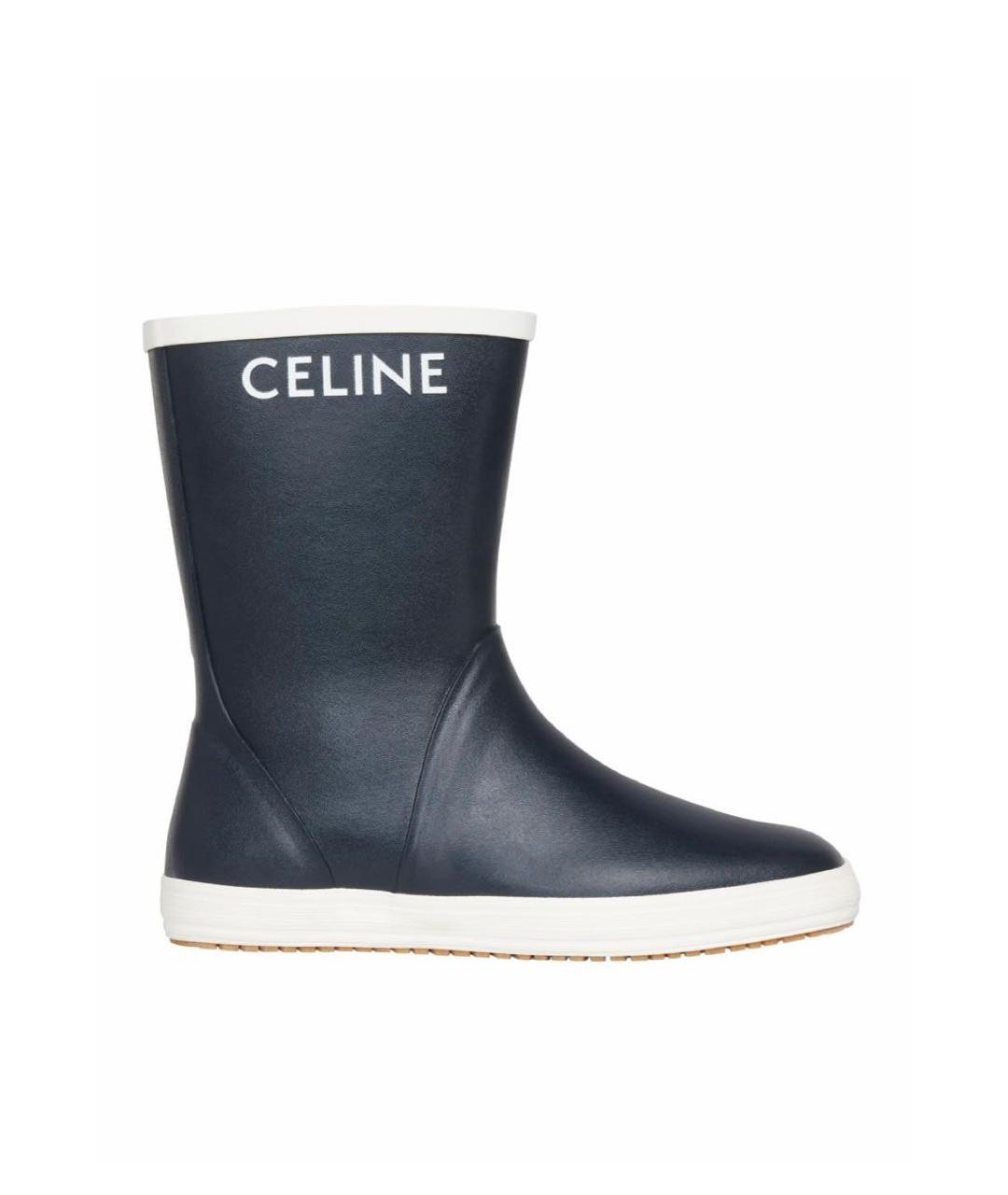 CELINE Темно-синие резиновые сапоги, фото 9