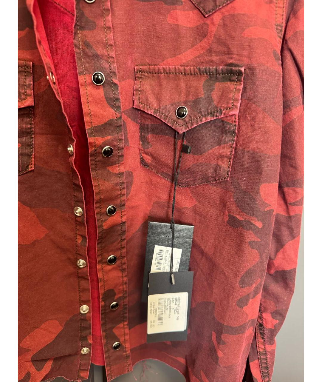 SAINT LAURENT Бордовая деним рубашка, фото 3