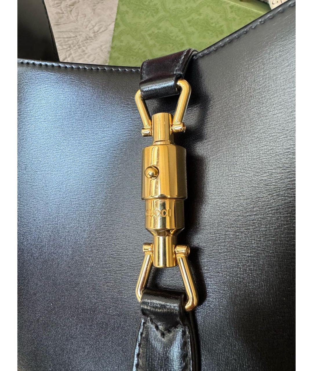 GUCCI Черная кожаная сумка с короткими ручками, фото 8