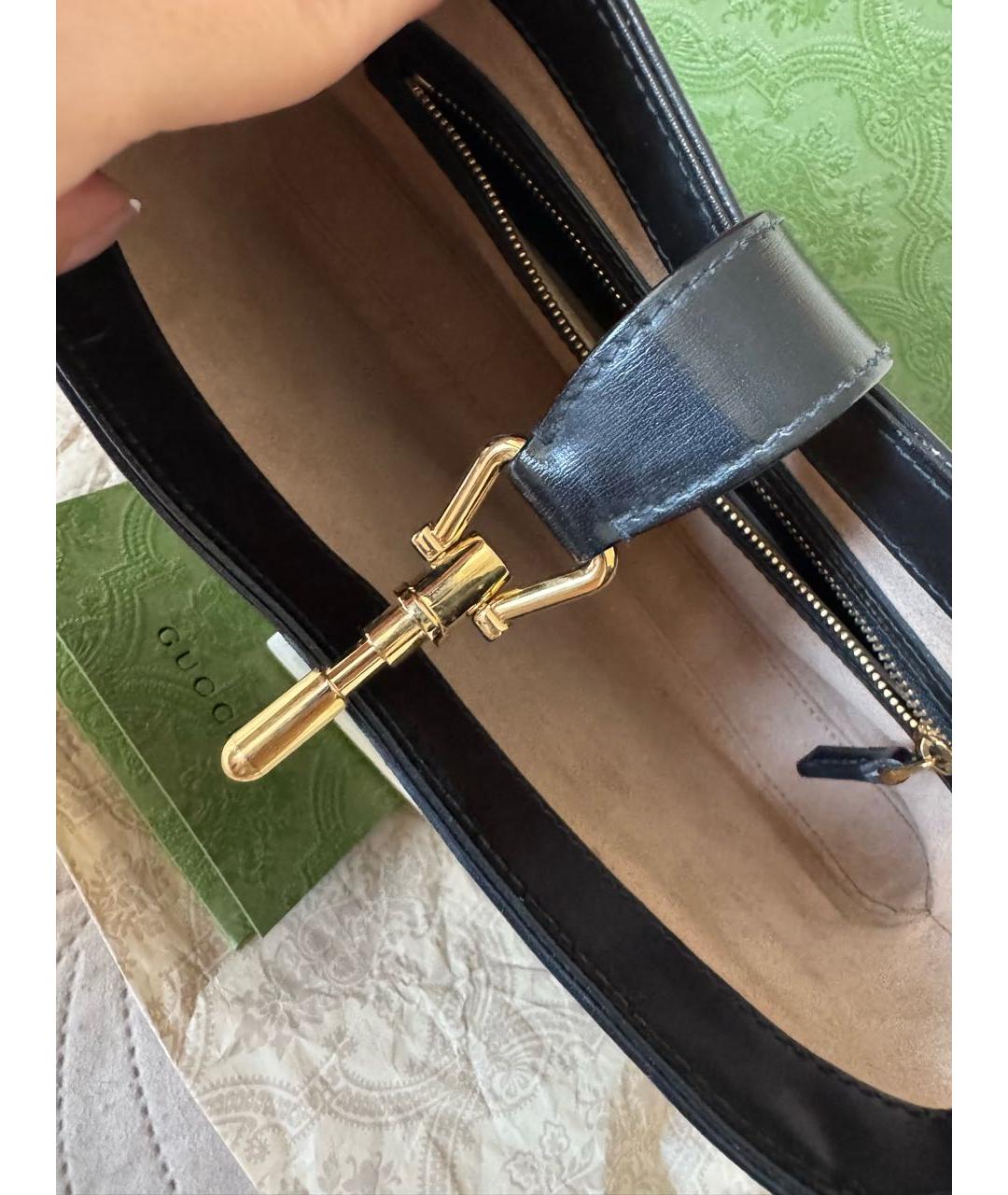 GUCCI Черная кожаная сумка с короткими ручками, фото 4