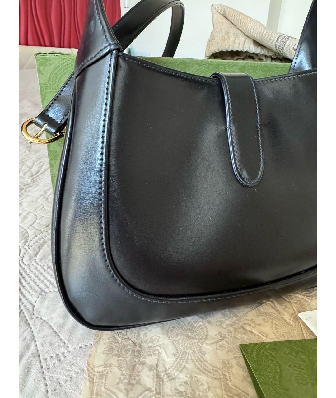 GUCCI Черная кожаная сумка с короткими ручками, фото 7