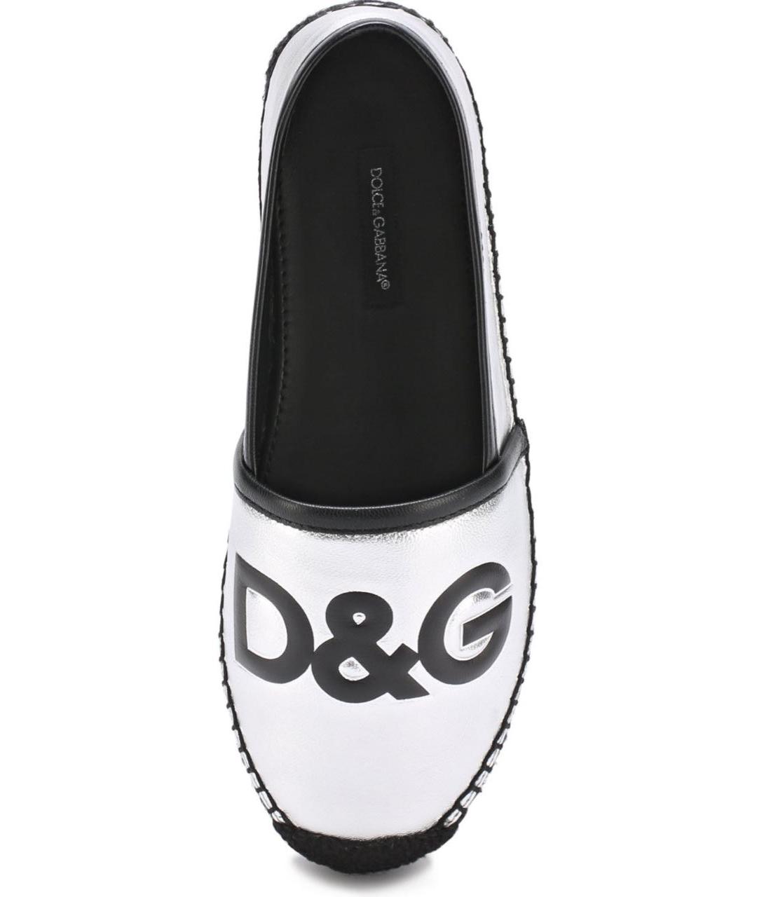 DOLCE&GABBANA Серебряные кожаные эспадрильи, фото 2
