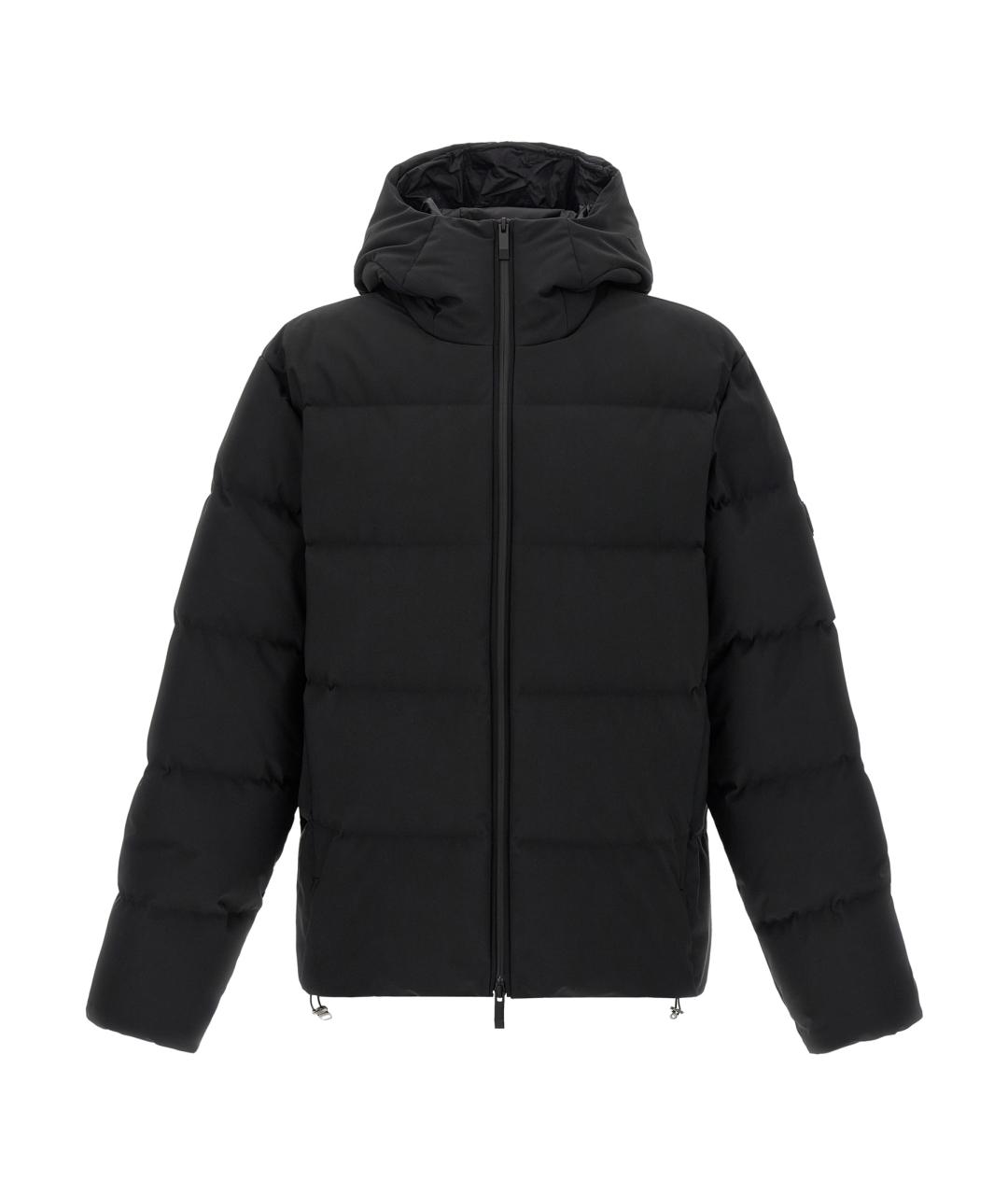 MONCLER Черный полиэстеровый пуховик, фото 1
