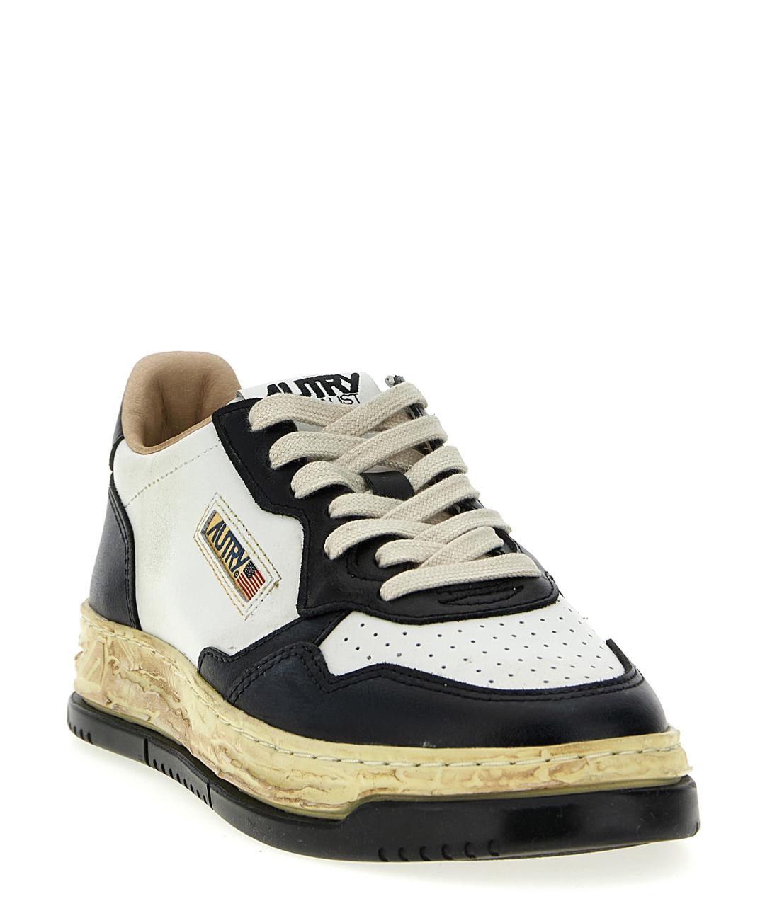 AUTRY Белые кожаные низкие кроссовки / кеды, фото 2