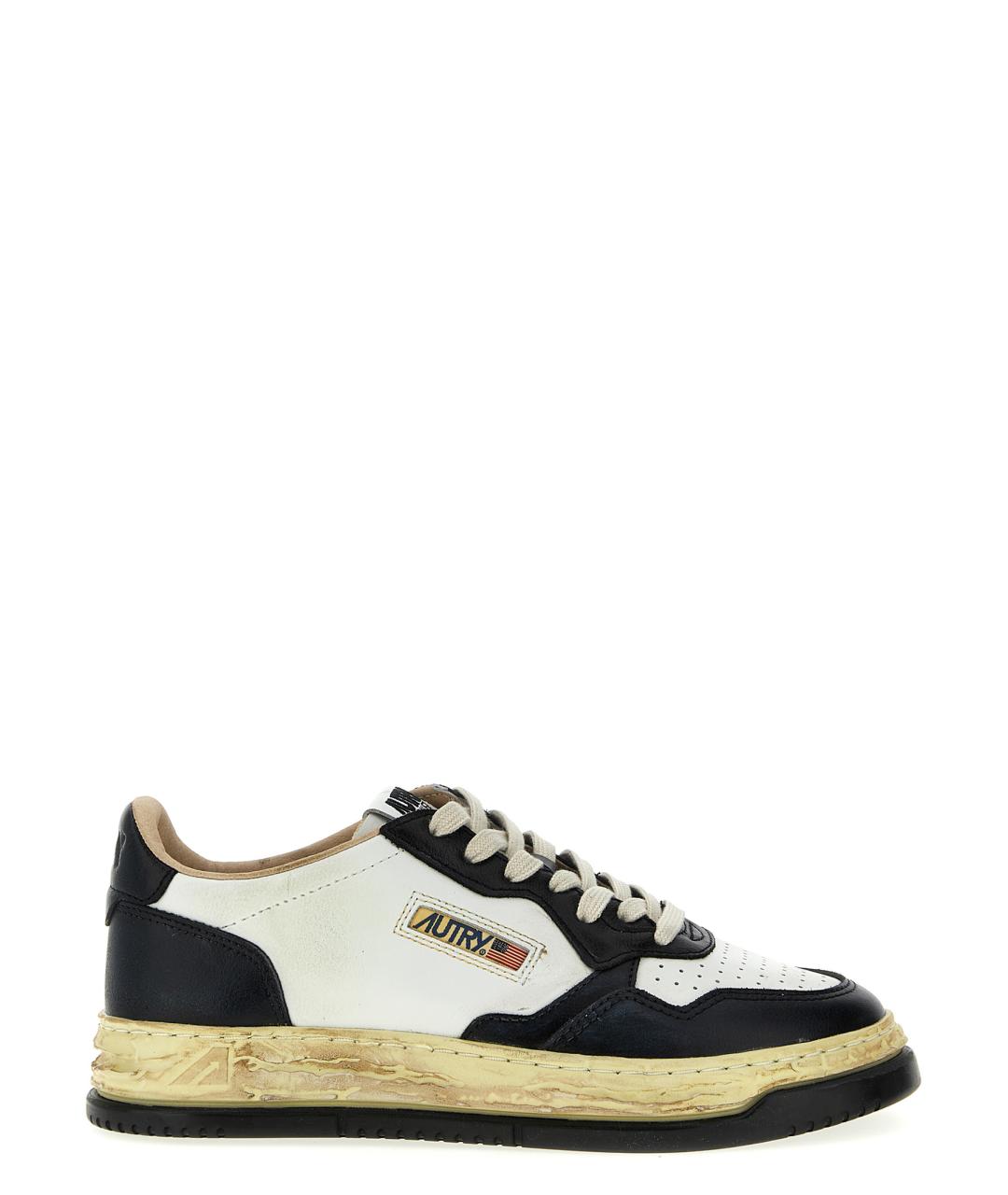 AUTRY Белые кожаные низкие кроссовки / кеды, фото 1