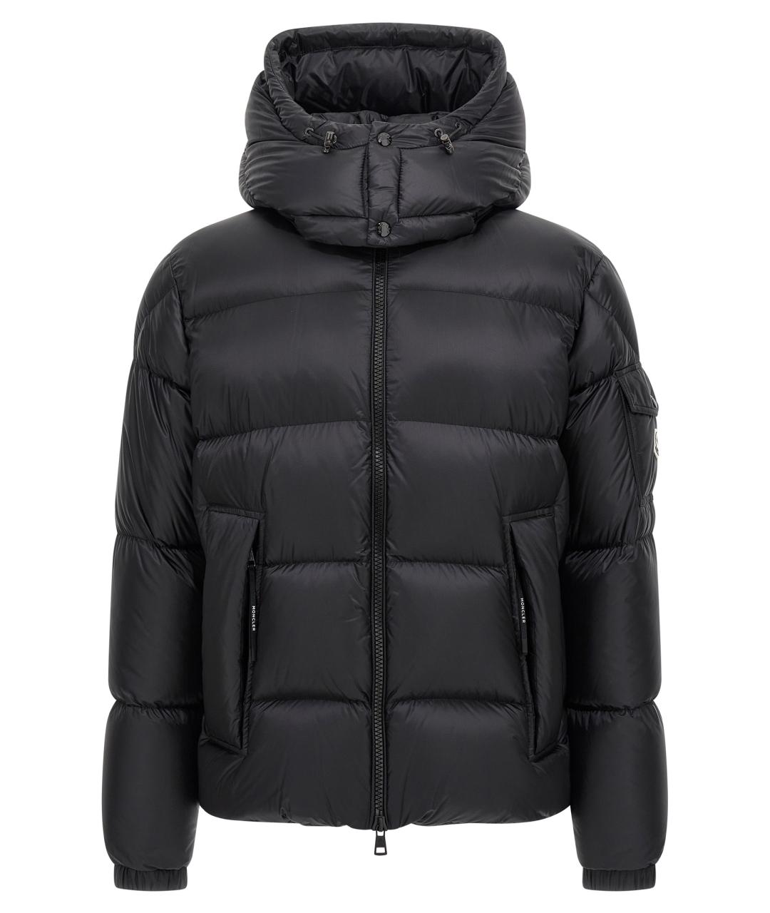 MONCLER Черный полиамидовый пуховик, фото 1
