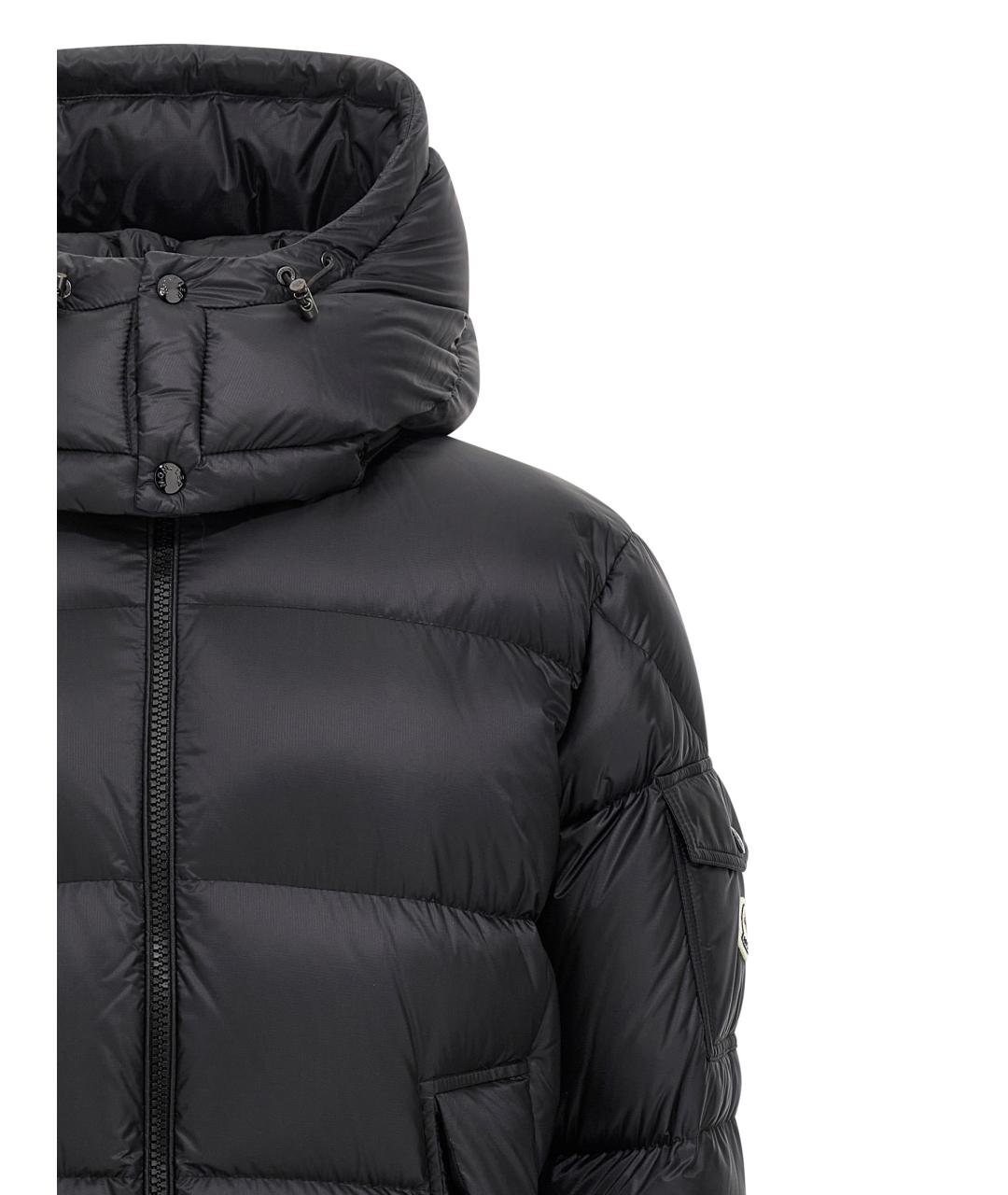 MONCLER Черный полиамидовый пуховик, фото 4