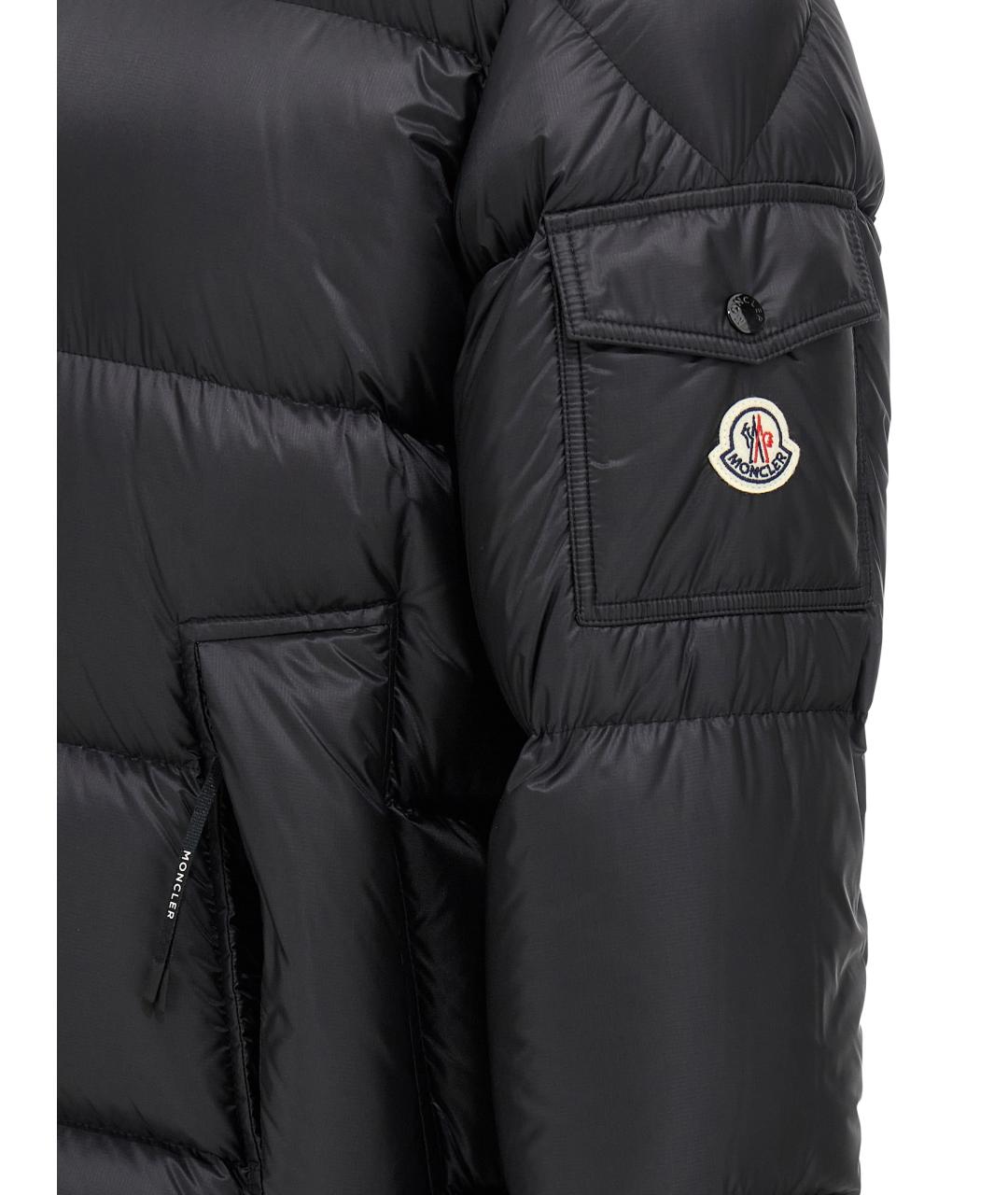 MONCLER Черный полиамидовый пуховик, фото 5