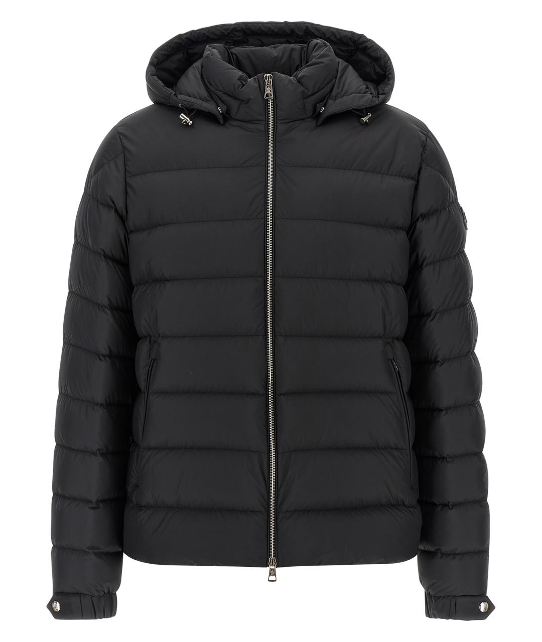 MONCLER Черный полиэстеровый пуховик, фото 1