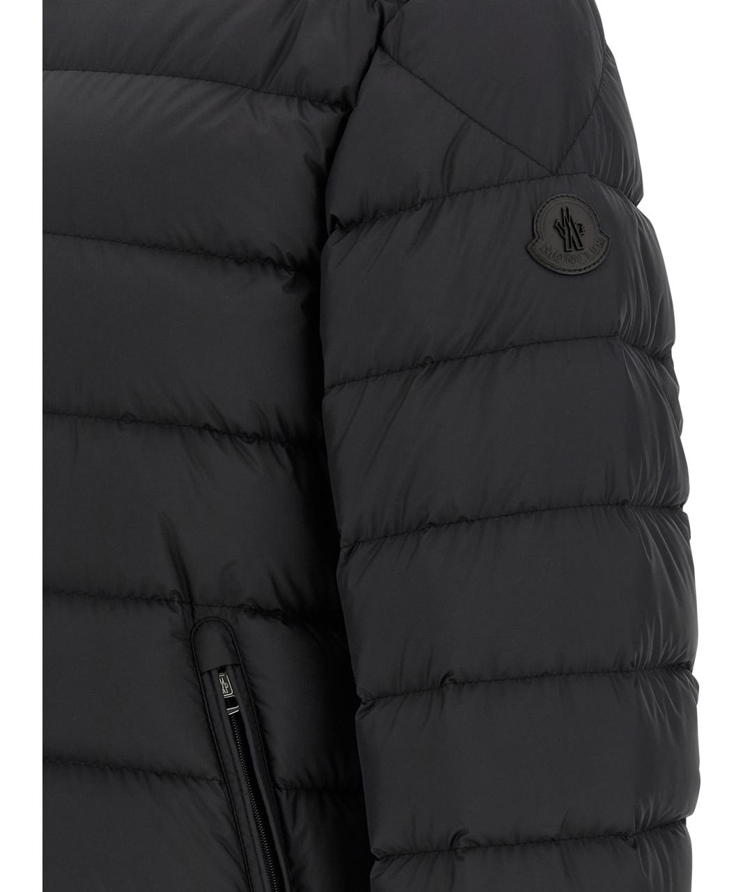 MONCLER Черный полиэстеровый пуховик, фото 5