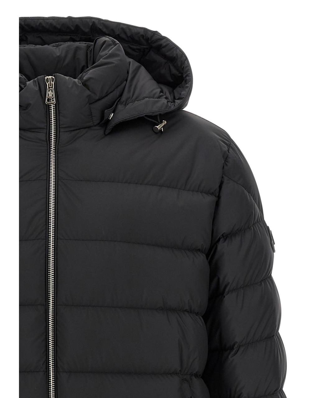 MONCLER Черный полиэстеровый пуховик, фото 4