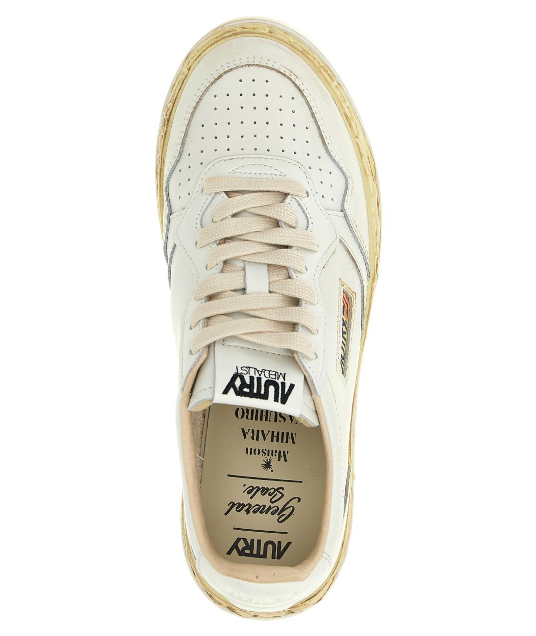 AUTRY Белые кожаные низкие кроссовки / кеды, фото 4