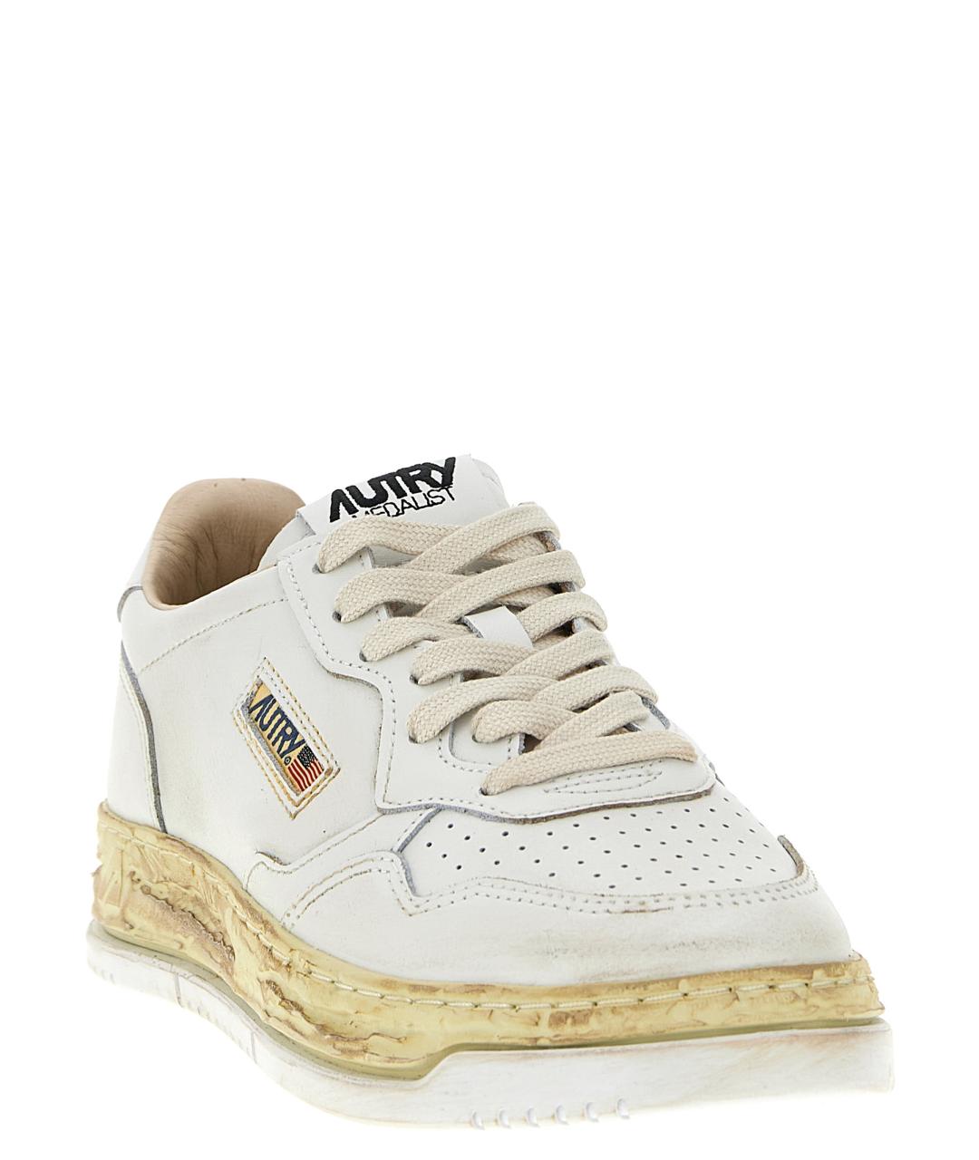 AUTRY Белые кожаные низкие кроссовки / кеды, фото 2