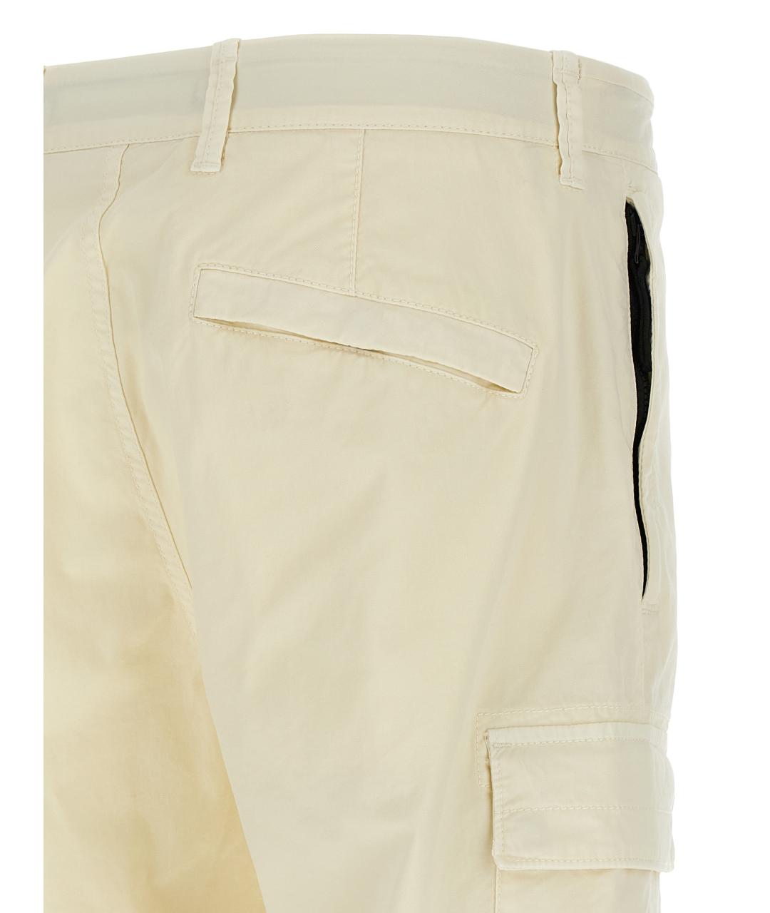 STONE ISLAND Бежевые хлопковые повседневные брюки, фото 4