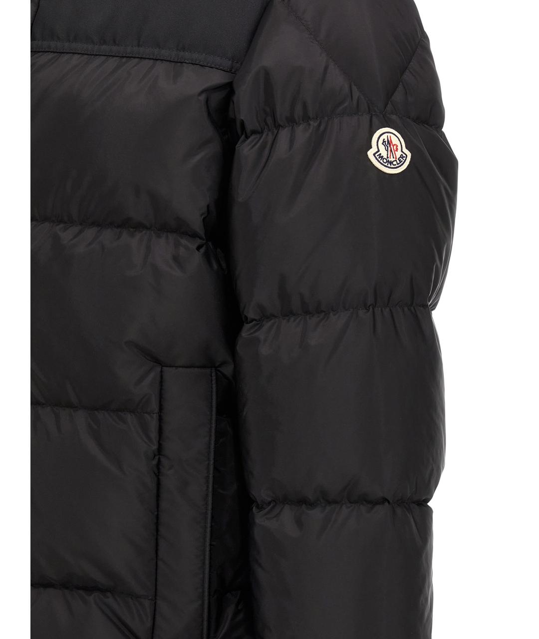 MONCLER Черный полиэстеровый пуховик, фото 4