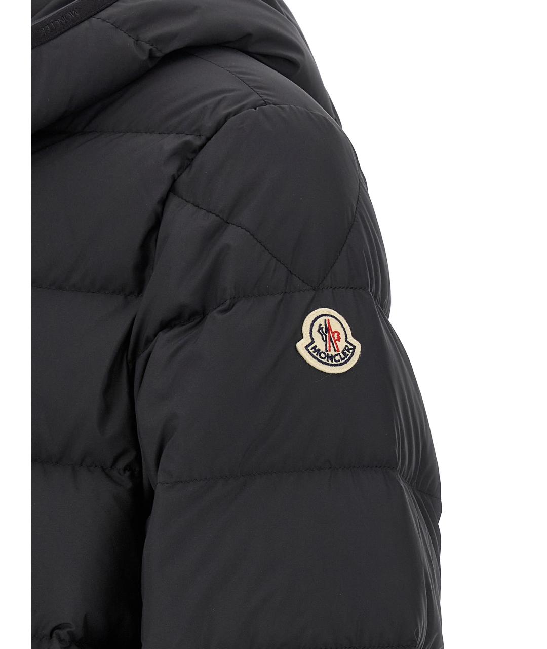 MONCLER Черный полиэстеровый пуховик, фото 5