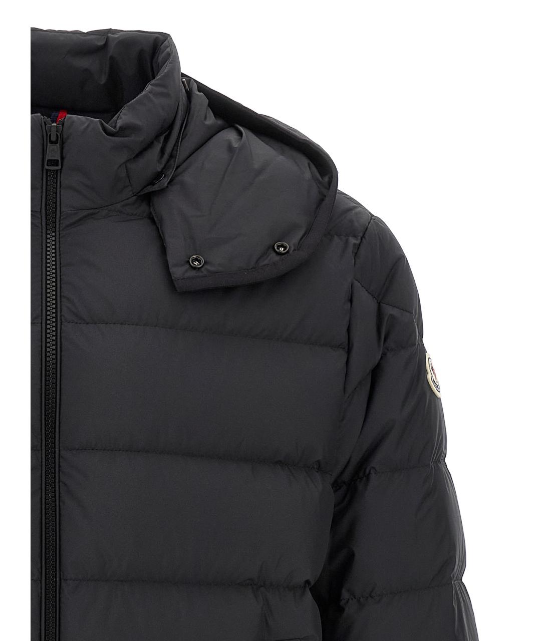 MONCLER Черный полиэстеровый пуховик, фото 4