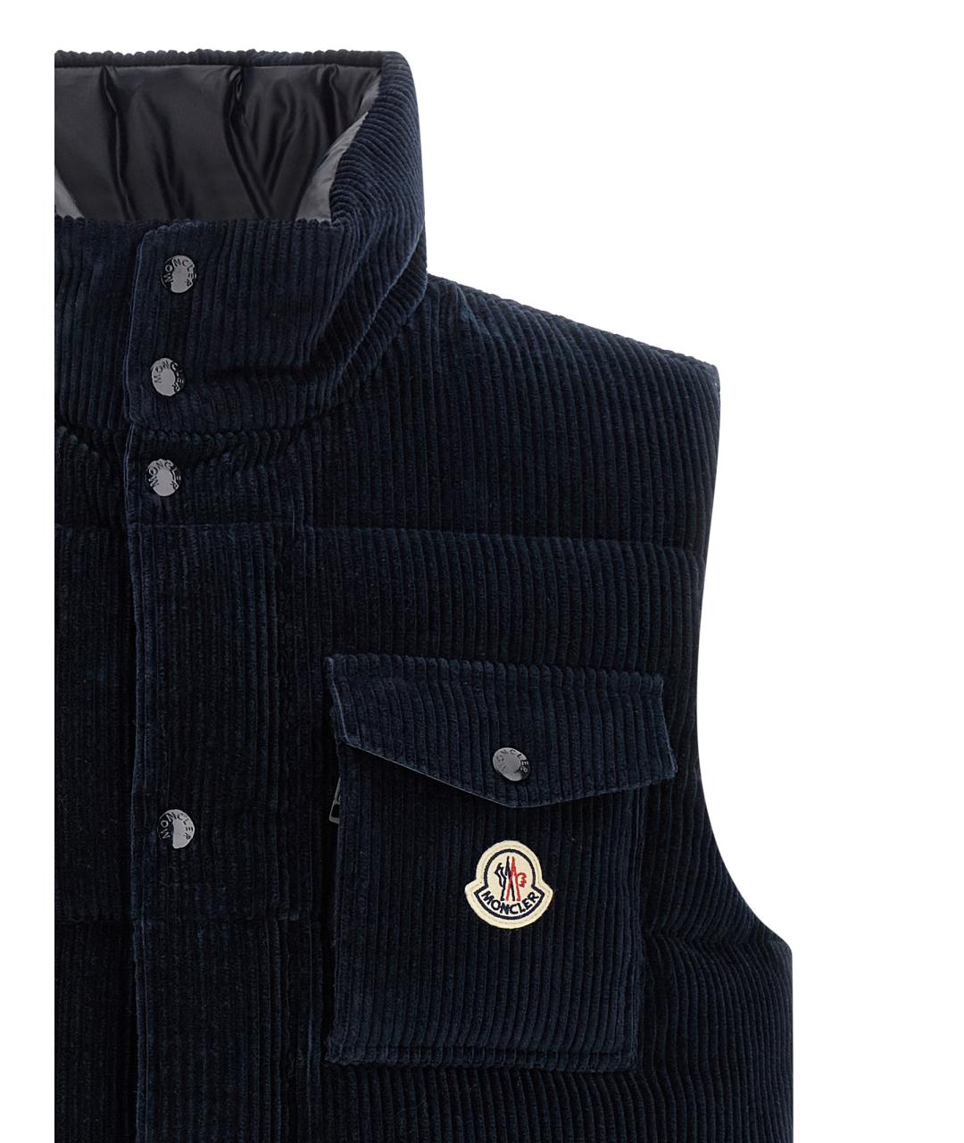 MONCLER Темно-синий хлопковый жилет, фото 3