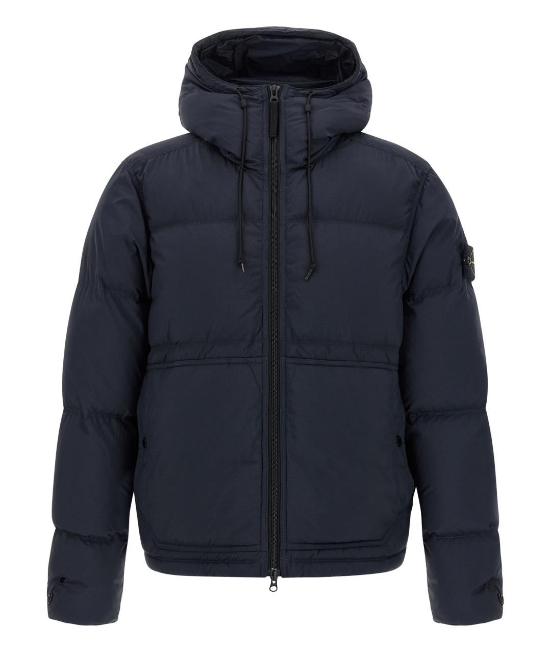 STONE ISLAND Синий полиамидовый пуховик, фото 1