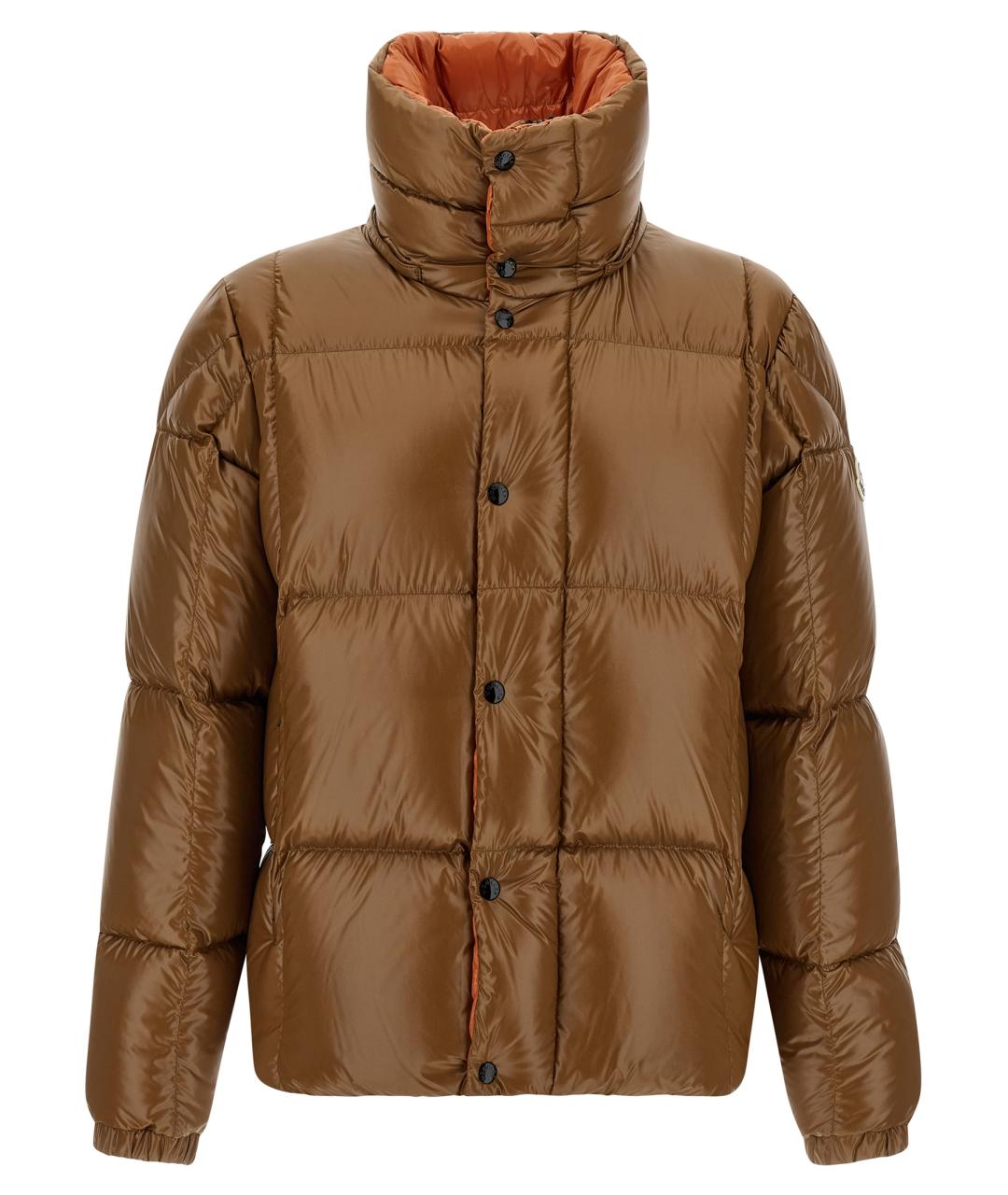 MONCLER Коричневый полиамидовый пуховик, фото 2