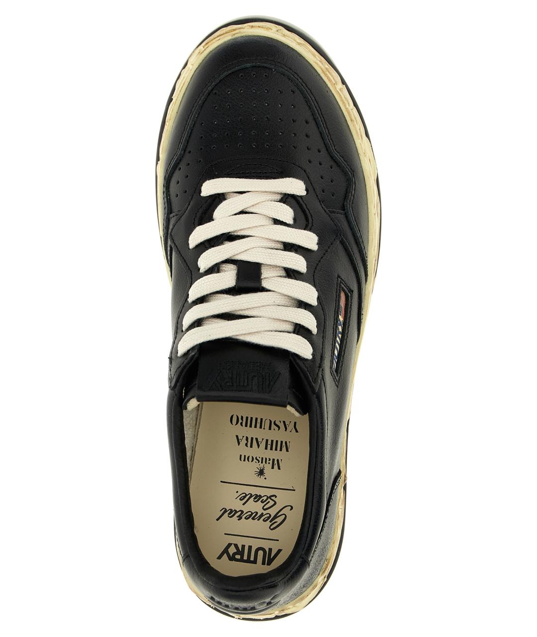 AUTRY Черные кожаные низкие кроссовки / кеды, фото 4