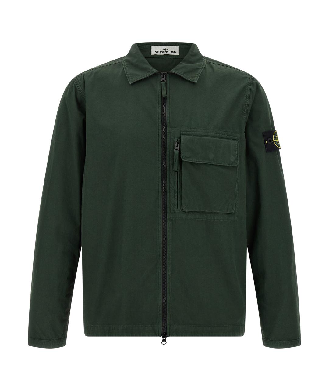 STONE ISLAND Зеленая хлопковая кэжуал рубашка, фото 1