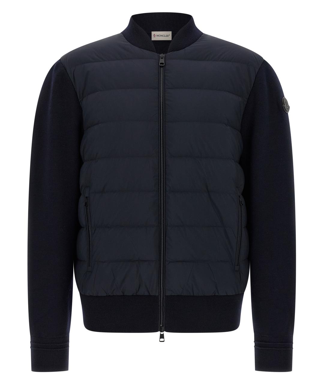 MONCLER Синий полиамидовый джемпер / свитер, фото 1