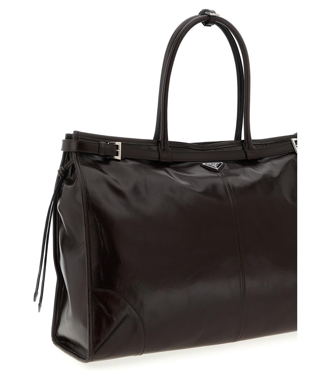 PRADA Коричневая кожаная сумка тоут, фото 3