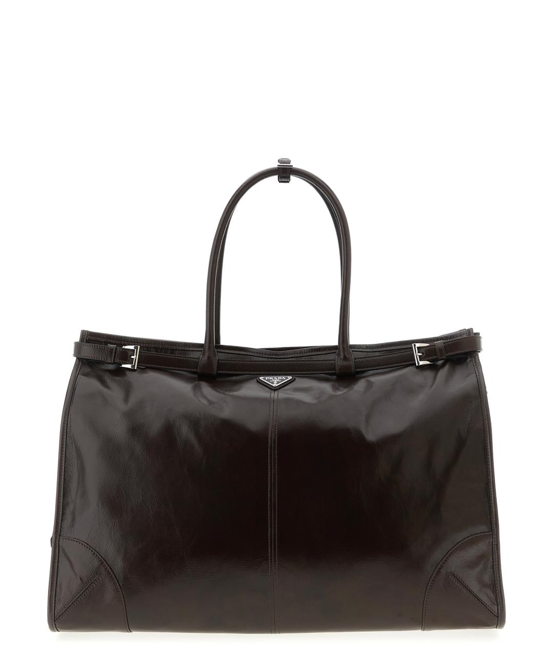 PRADA Коричневая кожаная сумка тоут, фото 1